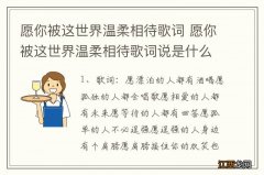 愿你被这世界温柔相待歌词 愿你被这世界温柔相待歌词说是什么