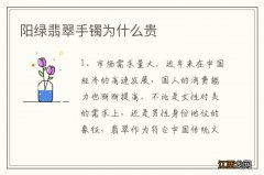 阳绿翡翠手镯为什么贵