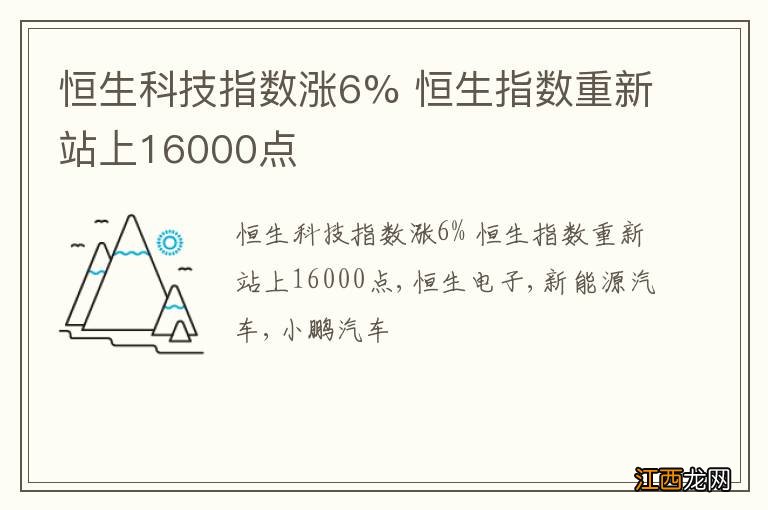 恒生科技指数涨6% 恒生指数重新站上16000点