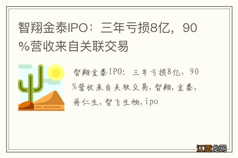 智翔金泰IPO：三年亏损8亿，90%营收来自关联交易