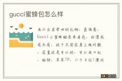 gucci蜜蜂包怎么样