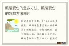 眼睛受伤的急救方法，眼睛受伤的急救方法图片