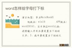 word怎样给字母打下标