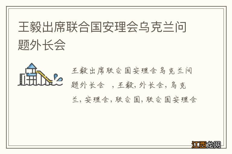 王毅出席联合国安理会乌克兰问题外长会