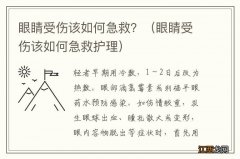 眼睛受伤该如何急救护理 眼睛受伤该如何急救？