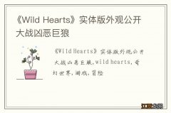 《Wild Hearts》实体版外观公开 大战凶恶巨狼