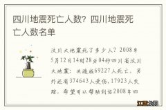 四川地震死亡人数？四川地震死亡人数名单