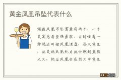 黄金凤凰吊坠代表什么