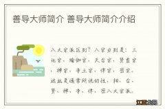 善导大师简介 善导大师简介介绍