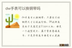 dw手表可以换钢带吗