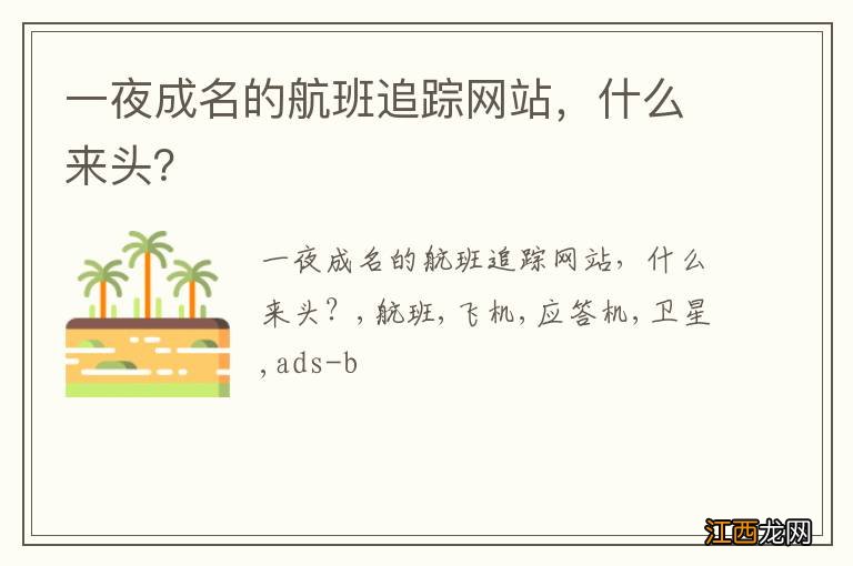 一夜成名的航班追踪网站，什么来头？