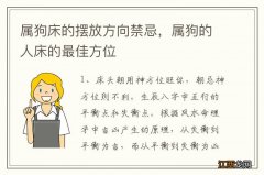 属狗床的摆放方向禁忌，属狗的人床的最佳方位