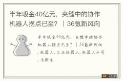 半年吸金40亿元，夹缝中的协作机器人拐点已至？丨36氪新风向