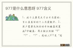 977是什么意思呀 977含义