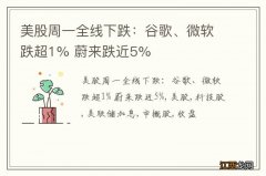 美股周一全线下跌：谷歌、微软跌超1% 蔚来跌近5%