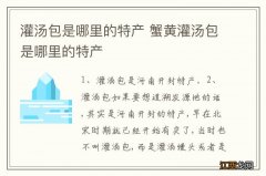 灌汤包是哪里的特产 蟹黄灌汤包是哪里的特产