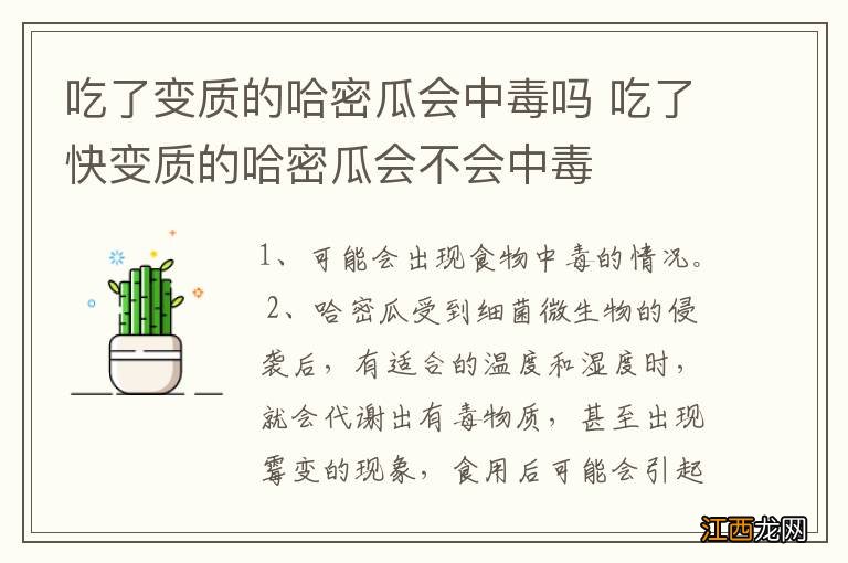 吃了变质的哈密瓜会中毒吗 吃了快变质的哈密瓜会不会中毒