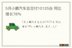 5月小鹏汽车总交付10125台 同比增长78%