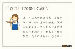 兰蔻口红170是什么颜色