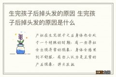 生完孩子后掉头发的原因 生完孩子后掉头发的原因是什么