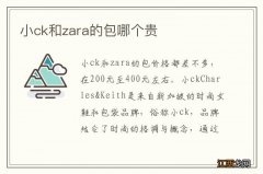 小ck和zara的包哪个贵