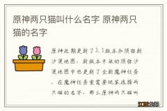 原神两只猫叫什么名字 原神两只猫的名字