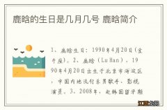 鹿晗的生日是几月几号 鹿晗简介