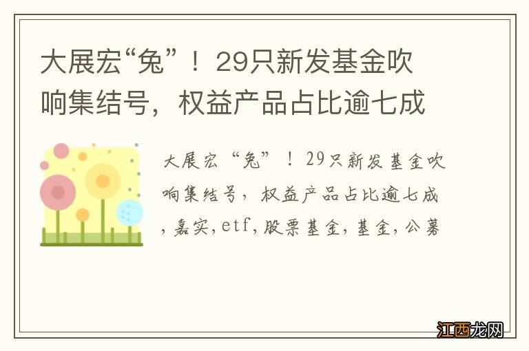 大展宏“兔” ！29只新发基金吹响集结号，权益产品占比逾七成