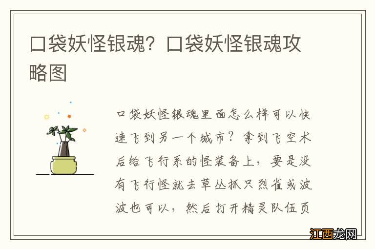 口袋妖怪银魂？口袋妖怪银魂攻略图