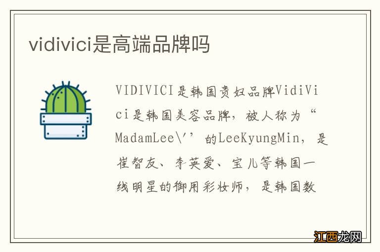 vidivici是高端品牌吗