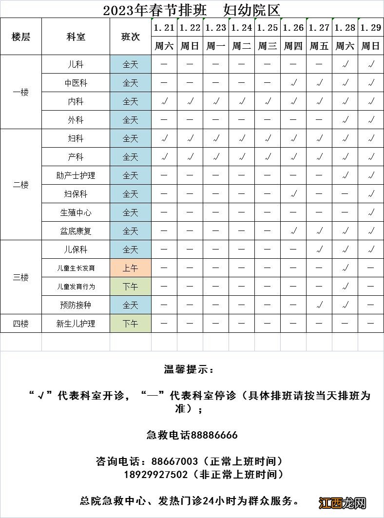 佛山高明2023年春节期间各医疗机构门诊安排