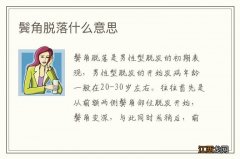 鬓角脱落什么意思