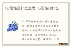 hp阳性是什么意思 hp阳性指什么