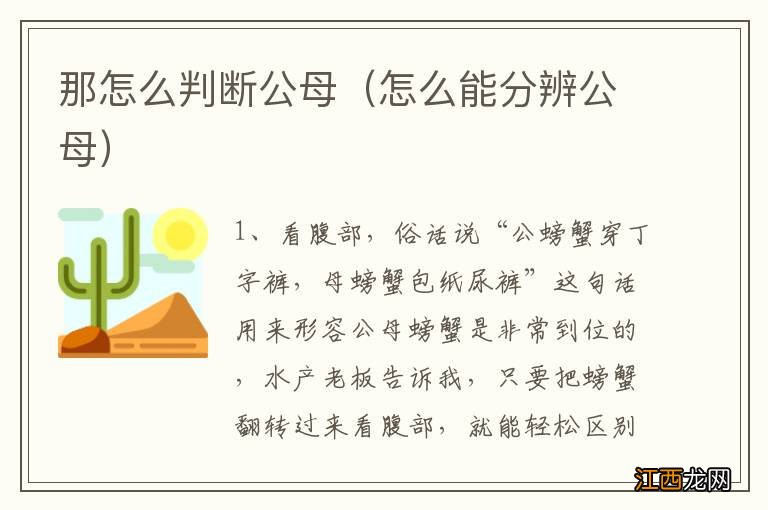怎么能分辨公母 那怎么判断公母