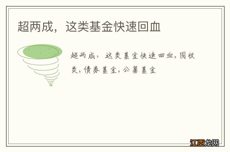 超两成，这类基金快速回血