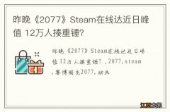 昨晚《2077》Steam在线达近日峰值 12万人揍重锤？