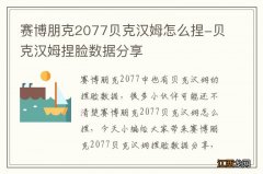 赛博朋克2077贝克汉姆怎么捏-贝克汉姆捏脸数据分享