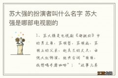 苏大强的扮演者叫什么名字 苏大强是哪部电视剧的