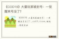 《COD19》大量玩家被封号：一觉醒来号没了？