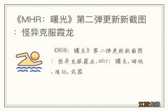 《MHR：曙光》第二弹更新新截图：怪异克服霞龙