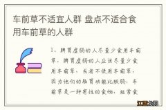 车前草不适宜人群 盘点不适合食用车前草的人群