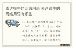 表达很牛的网络用语 表达很牛的网络用语有哪些