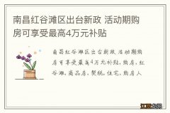 南昌红谷滩区出台新政 活动期购房可享受最高4万元补贴