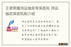 王者荣耀鸿运抽奖有保底吗 鸿运抽奖保底机制介绍