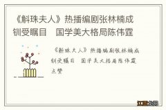 《斛珠夫人》热播编剧张林楠成钏受瞩目国学美大格局陈伟霆点赞