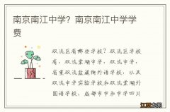 南京南江中学？南京南江中学学费