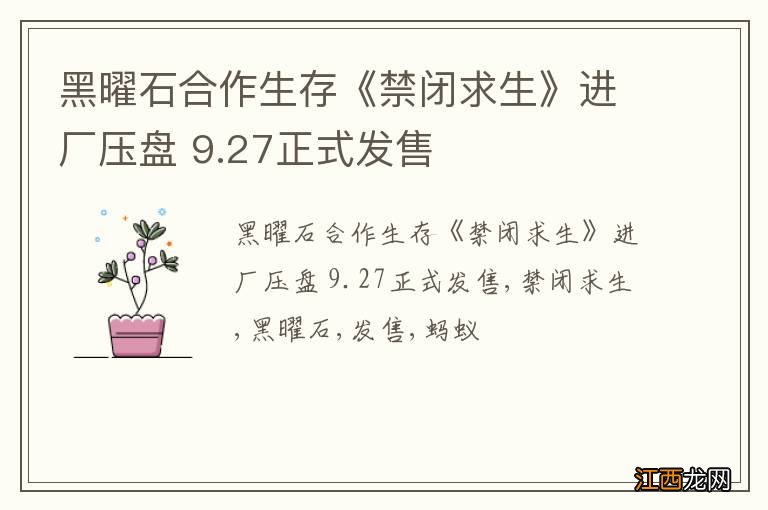 黑曜石合作生存《禁闭求生》进厂压盘 9.27正式发售