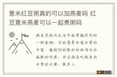 薏米红豆粥真的可以加燕麦吗 红豆薏米燕麦可以一起煮粥吗