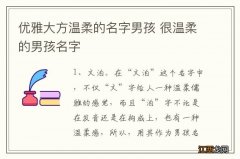 优雅大方温柔的名字男孩 很温柔的男孩名字