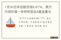 1月30日禾迈股份涨6.91%，南方兴润价值一年持有混合A基金重仓该股